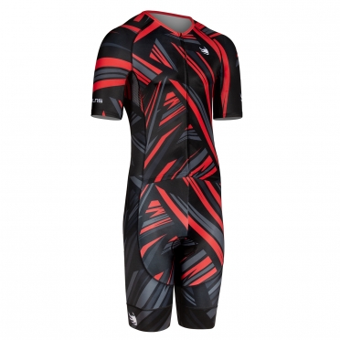 BTTLNS Typhon 2.0 OBLIQUE trisuit short sleeve Divine Black/Torment Red Gods 